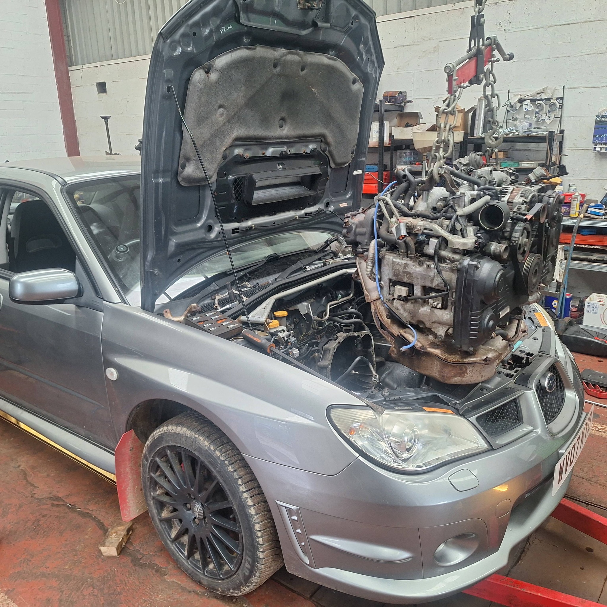 Engine removal and replacement work