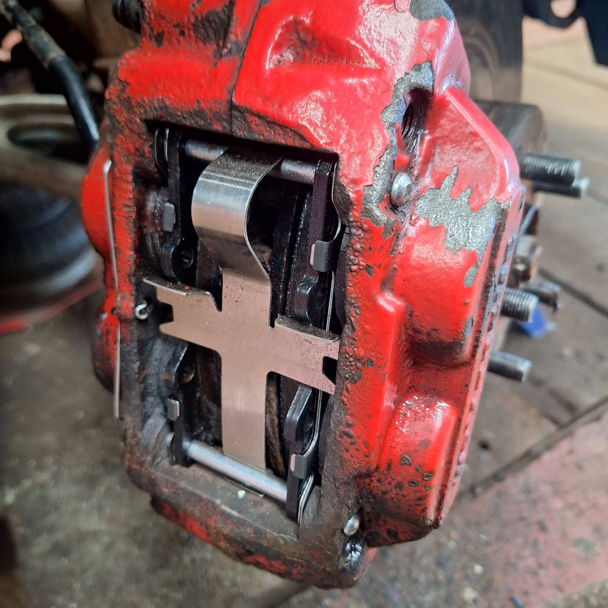 Brake caliper during service